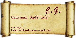 Czirmai Győző névjegykártya